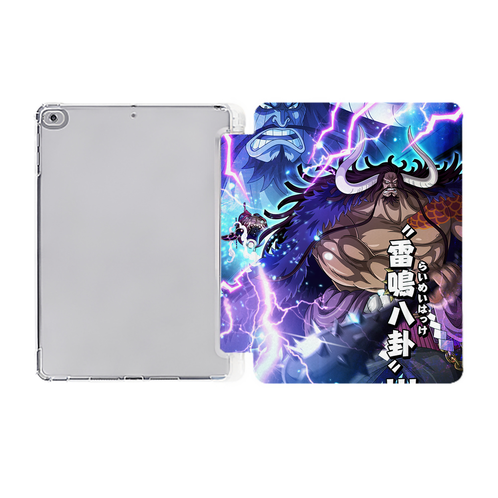 ワンピース ONE PIECE IPad ケース ペン収納付き 三つ折りスタンド PUレザー×シリコン 対応機種9.5/10.5/10.9インチ